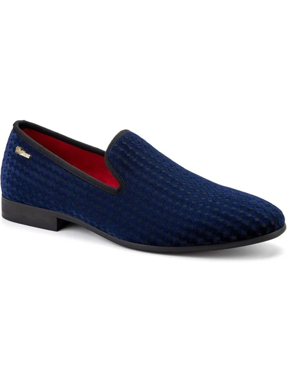 Meijiana Men's Blue03 Velvet Loafer Embossed Pattern Slip On Tuxedo Dress Shoes
